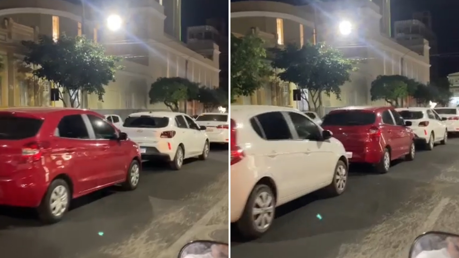 Internauta denuncia que faixa central da Rua Peregrino Filho está sendo usada como estacionamento aos domingos; Veja Vídeo
