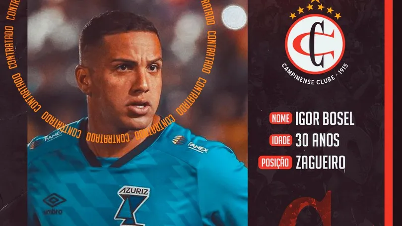 Campinense anuncia saída do zagueiro Igor Bosel
