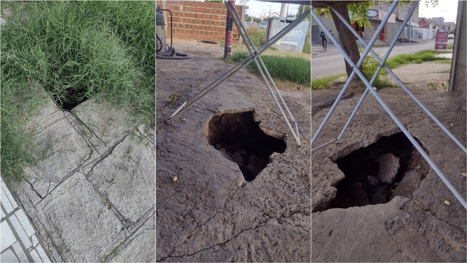 Morador da Rua Aluízio de Queiroz, em Patos, diz que solicitou conserto de galeria há 1 mês, mas ninguém foi até o local ainda; setor competente diz que demanda será agilizada