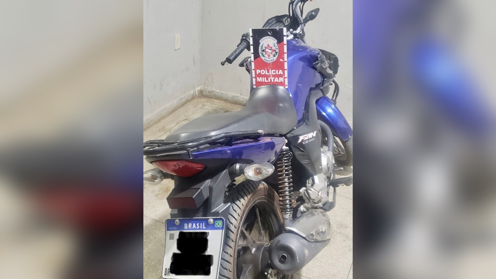 Operação Boas Festas: Polícia Militar recupera em Desterro-PB, mais uma motocicleta roubada