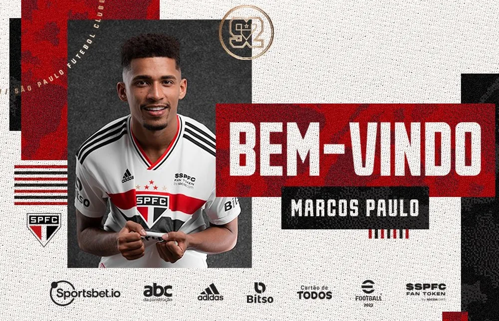 São Paulo anuncia a contratação do atacante Marcos Paulo, ex-Fluminense