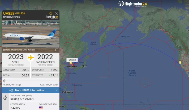 Voo decola em 1º de janeiro de 2023 e chega em 31 de dezembro de 2022