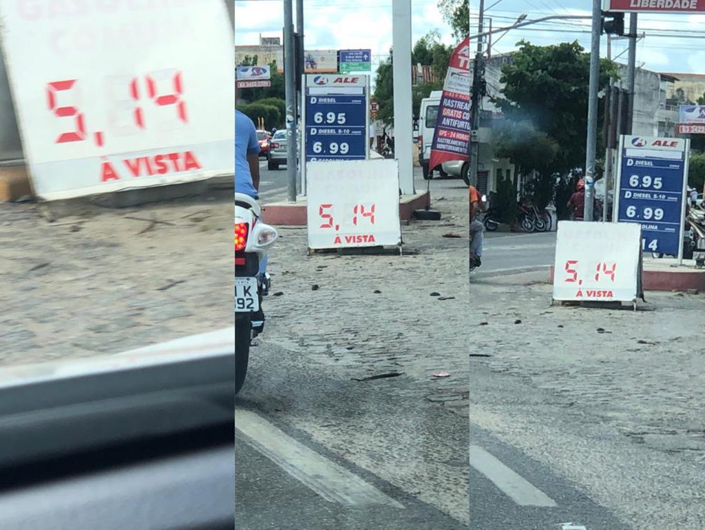 Preço da gasolina volta a aumentar em Patos. Primeiros postos já começam a expor o reajuste 