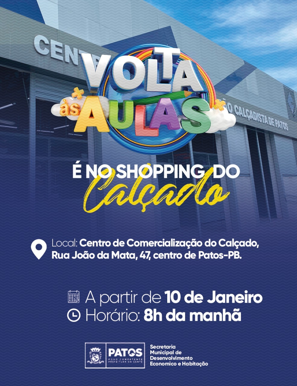 Campanha de Volta às Aulas incentiva população a comprar bolsas e mochilas fabricadas em Patos