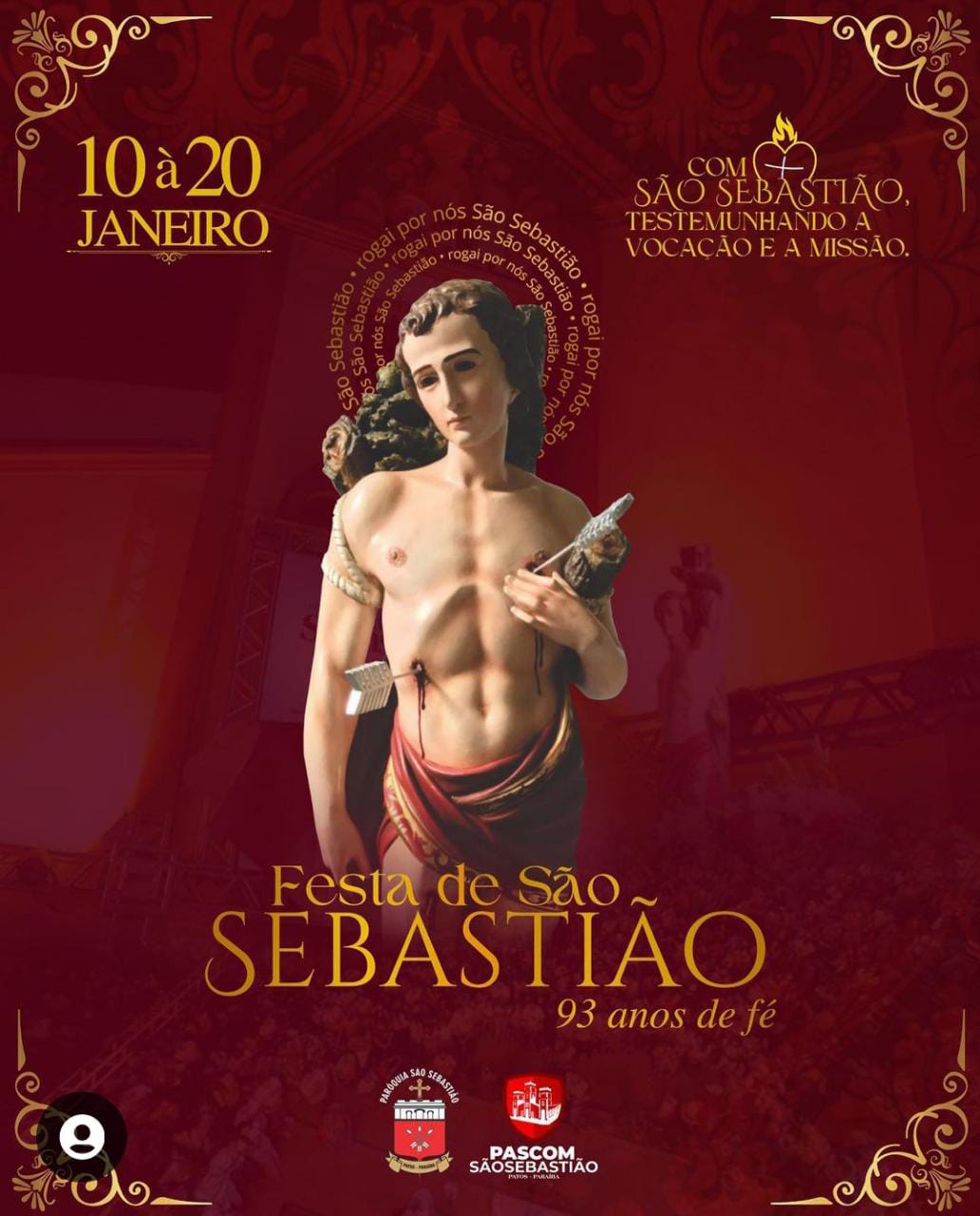 Festa de São Sebastião começa dia 10 de janeiro sem a utilização de fogos de barulhentos