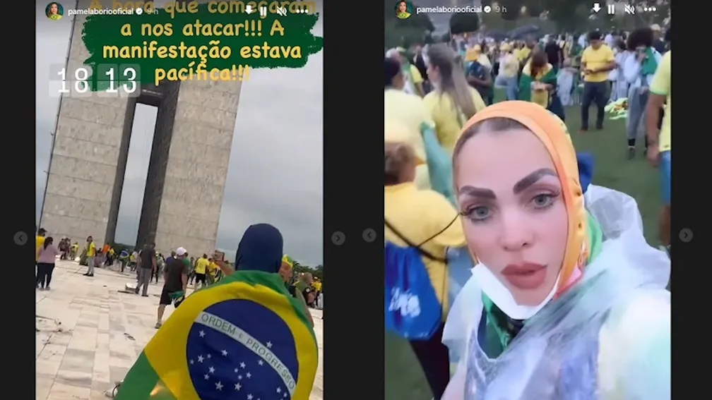 Pâmela Bório, ex-esposa de Ricardo Coutinho e ex-primeira-dama da Paraíba, participa de invasão ao Congresso Nacional em Brasília e divulga imagens. VÍDEO