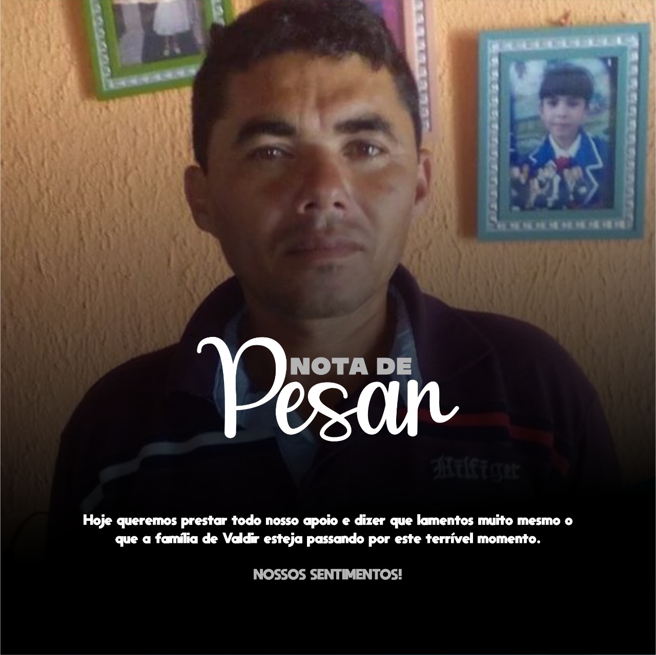 Prefeitura de Passagem emite Nota de Pesar pelo falecimento do senhor Valdir Ferreira