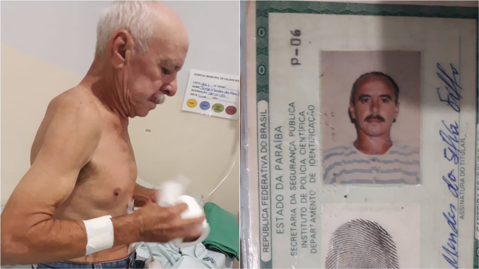 Homem pede ajuda para encontrar na cidade de Patos, familiares de idoso que reside em Caldas Novas-GO. OUÇA