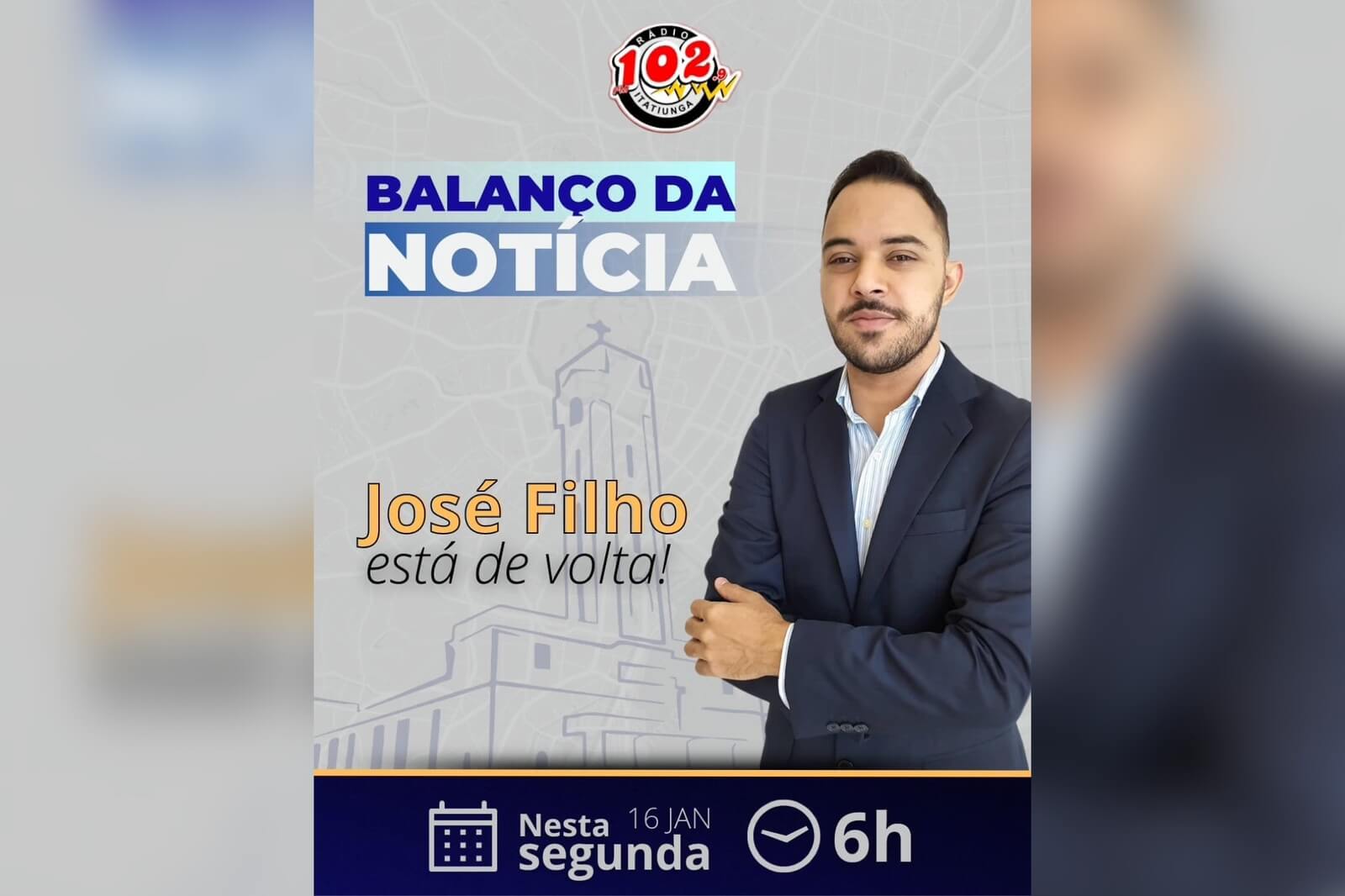 Jornalista José Filho reestreia na Rádio Itatiunga nesta segunda-feira, às 6h da manhã