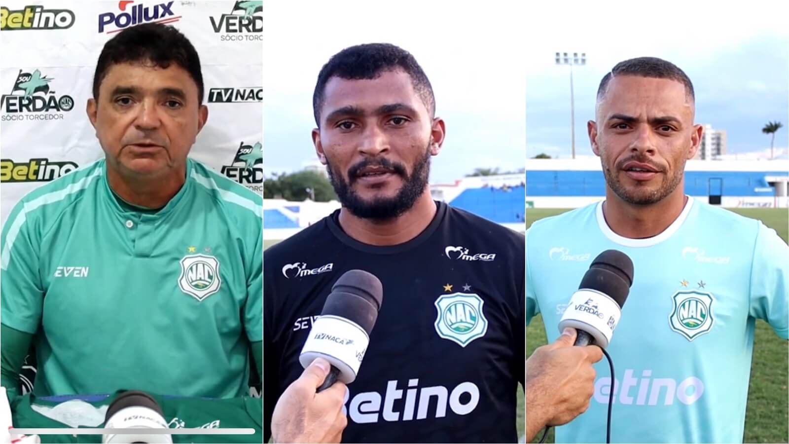 Técnico Flávio Araújo e atletas Mauro Iguatu e Esquerdinha falam de expectativa para jogo de logo mais contra o Auto Esporte e convocam torcida. VÍDEO
