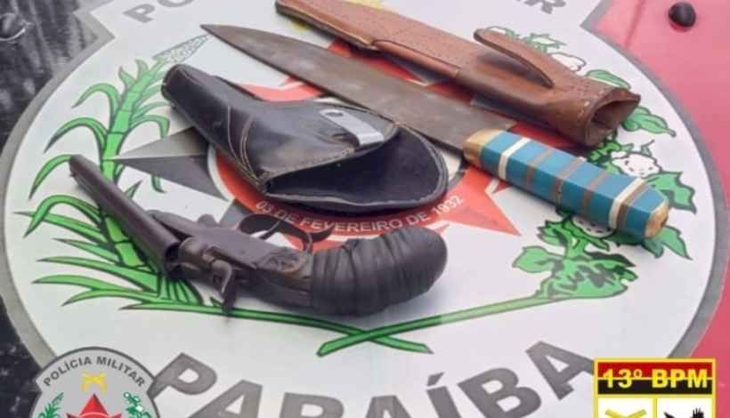 Jovem de 21 anos é preso e tem arma apreendida depois de discutir com o pai e efetuar disparo, em Piancó