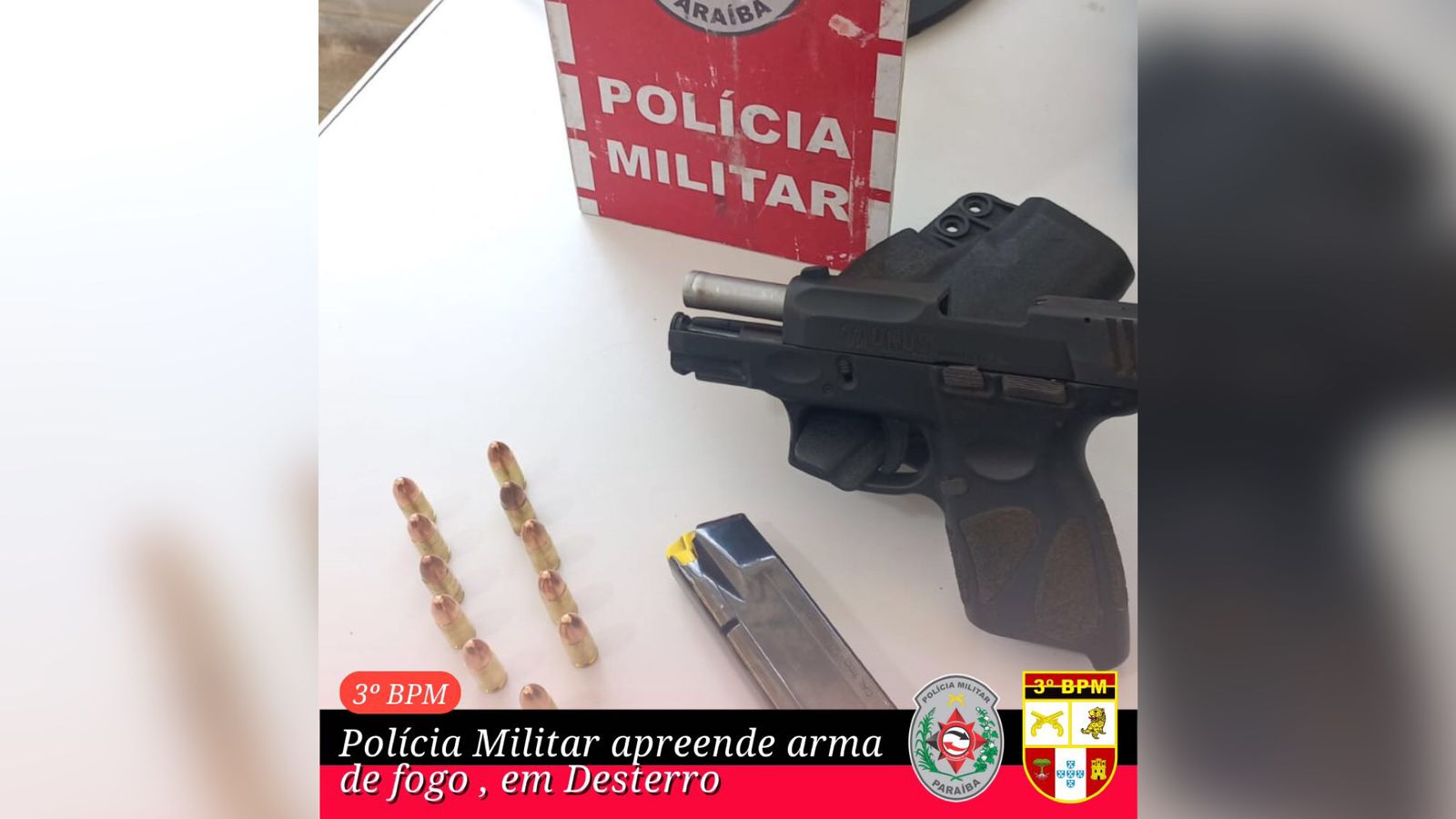 Polícia Militar apreende arma de fogo durante abordagem, em Desterro
