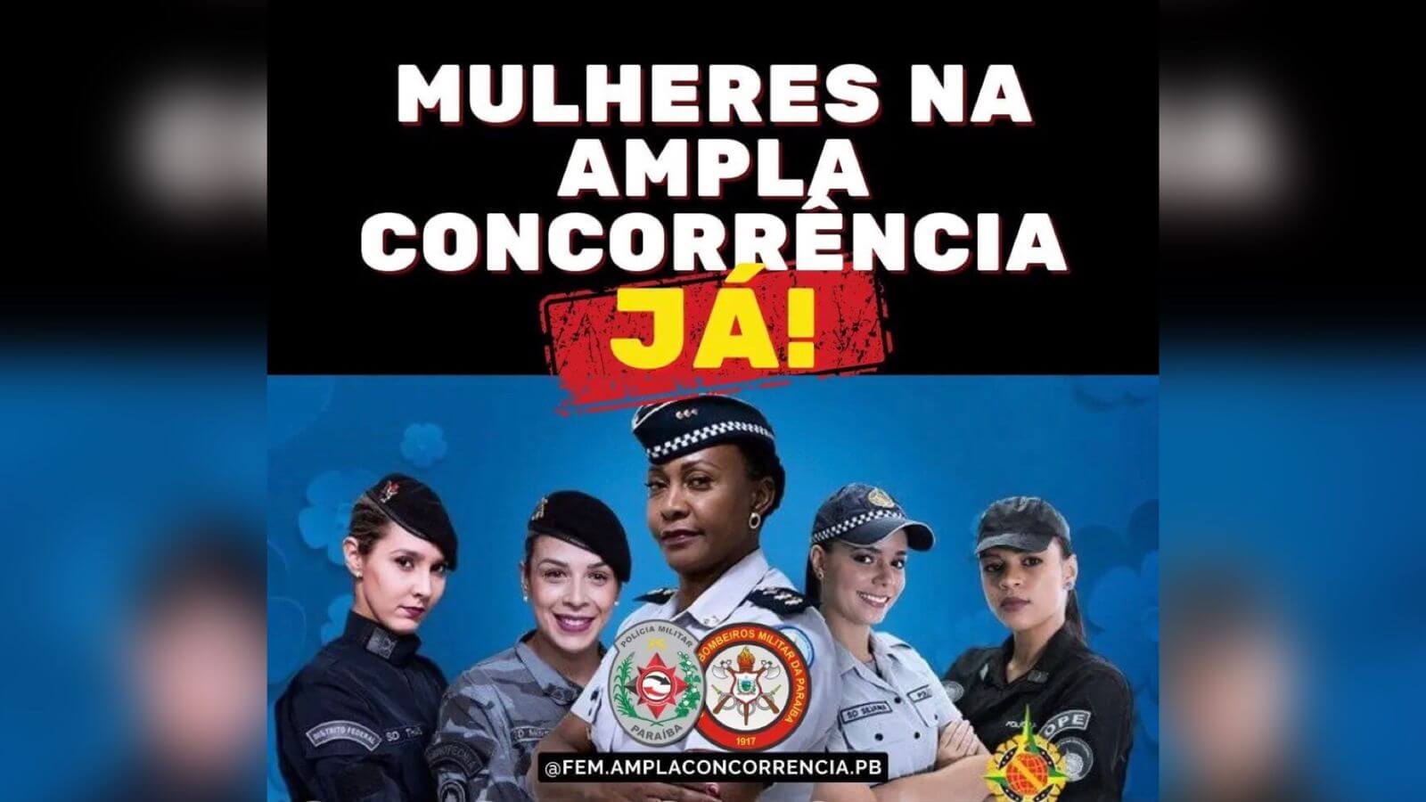 Concurseiras reivindicam a inclusão e participação das mulheres na Ampla Concorrência dos Concursos Militares do Estado da Paraíba