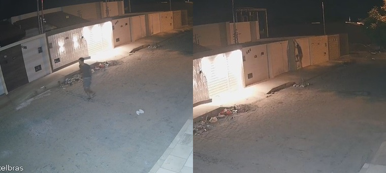 Câmeras de segurança flagram ladrão invadindo casas durante a madrugada no bairro do Salgadinho, em Patos. VEJA VÍDEO