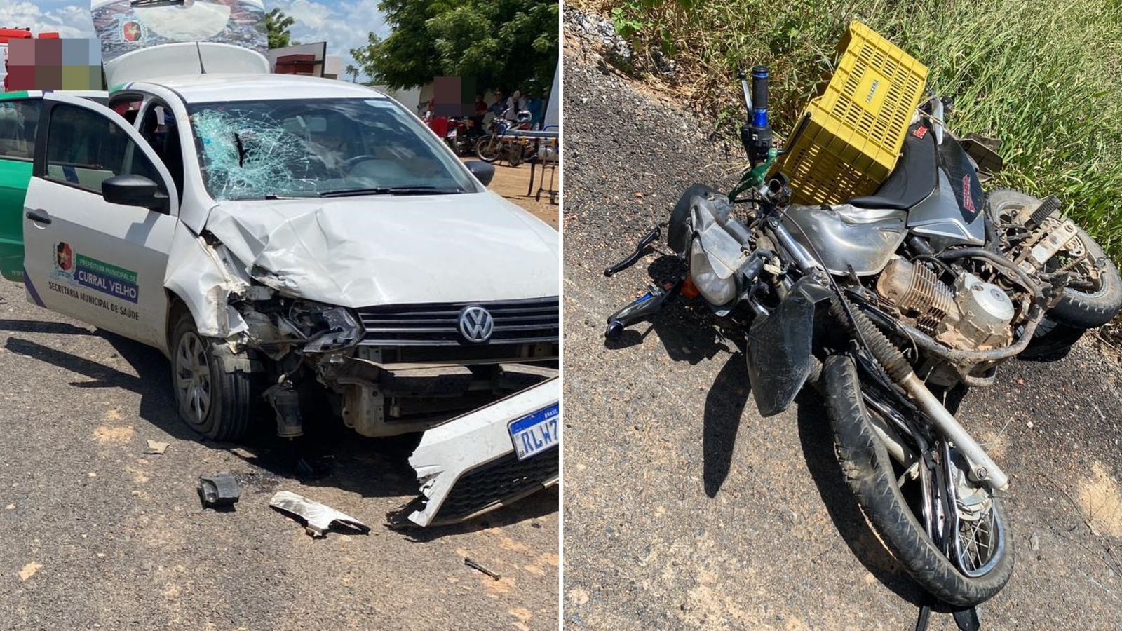 Colisão entre carro e moto deixa um homem ferido na cidade de Itaporanga