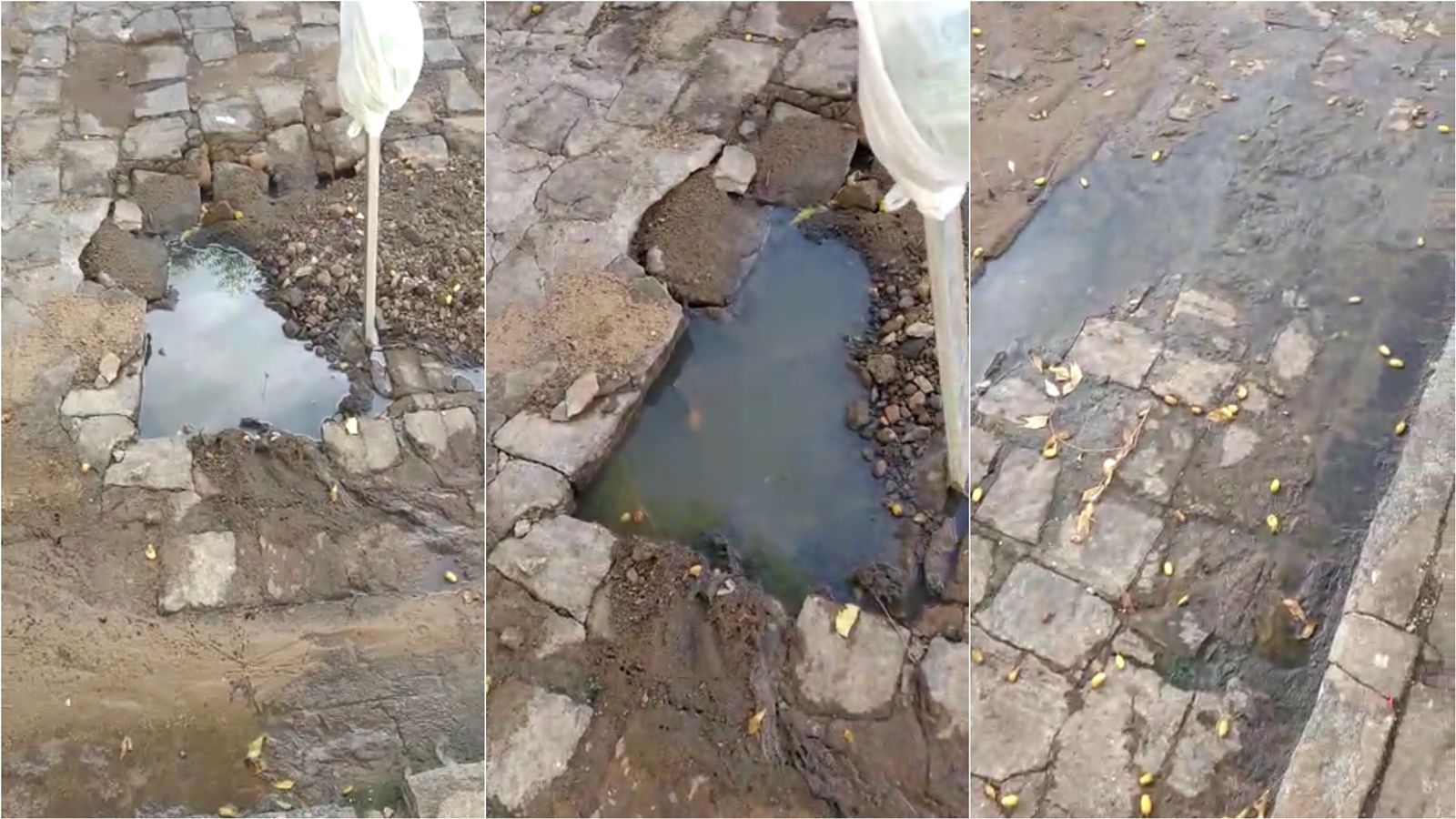 Morador da Rua João Felipe Ramalho, no bairro da Liberdade, em Patos, cobra conserto de galeria estourada; gestão diz que demanda será solucionada