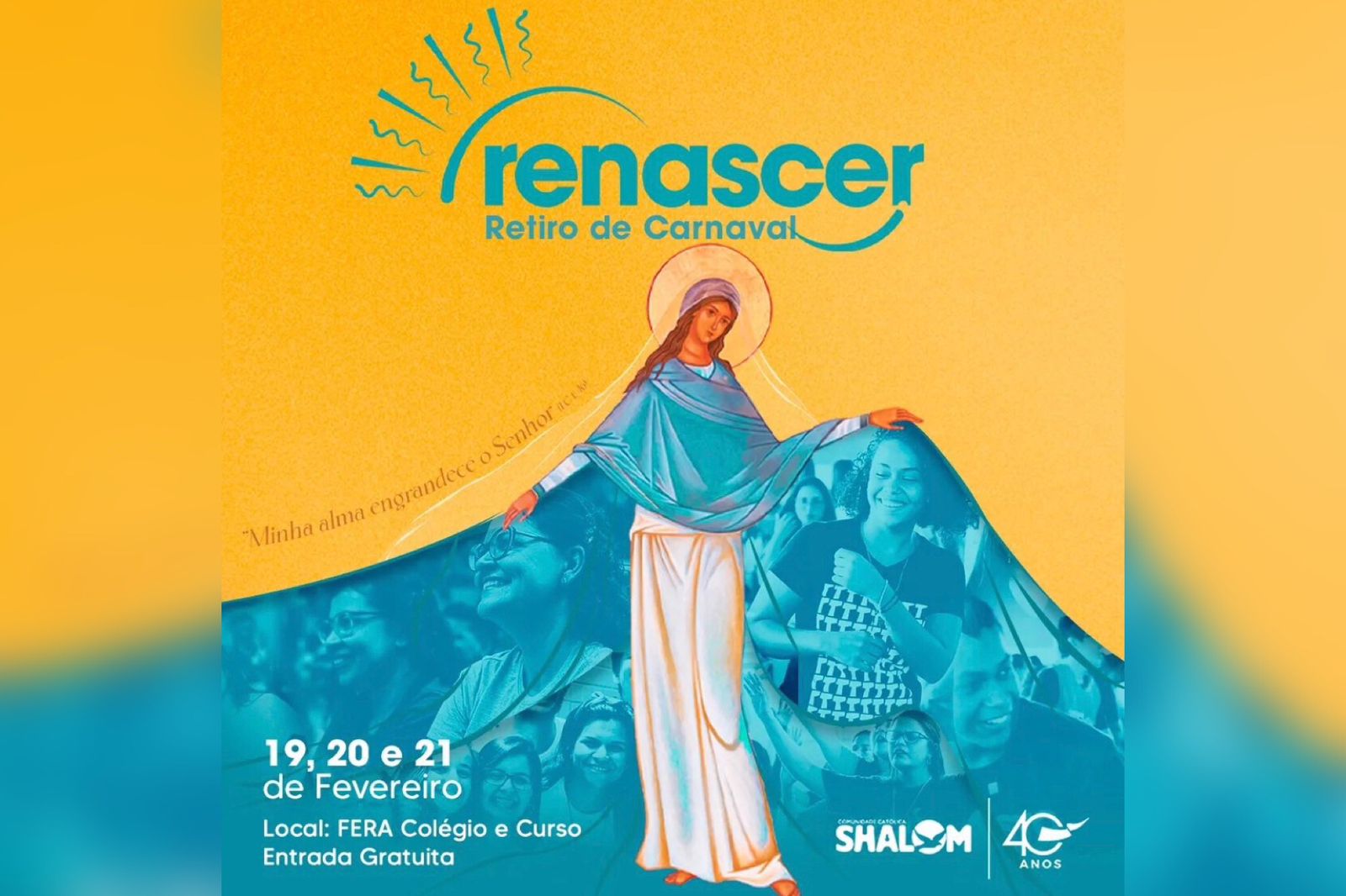 Comunidade Católica Shalom realiza retiro de carnaval nos dias 19, 20 e 21 deste mês de fevereiro, em Patos. Ouça