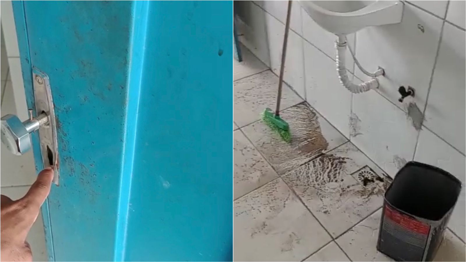 Internauta denuncia fechaduras das portas quebradas e falta de limpeza nos banheiros do Camelódromo de Patos, e diz que local está servindo como ponto de drogas; secretária se pronuncia