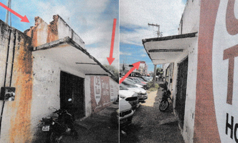 Defesa Civil de Patos orienta proprietário de estabelecimento no centro da cidade a retirar marquise que estava prestes a cair