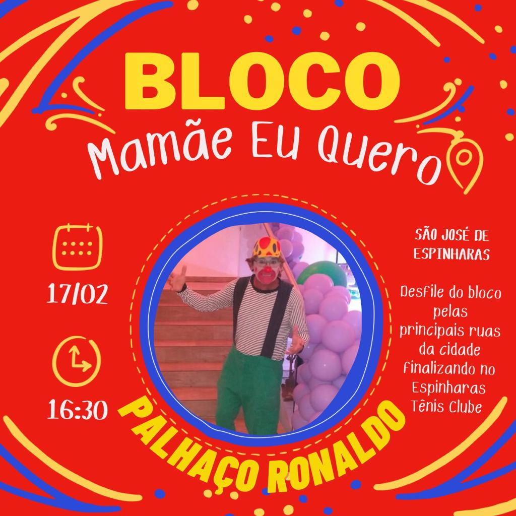 Bloco infantil “Mamãe Eu Quero” sairá às ruas nesta sexta-feira (17), em São José de Espinharas