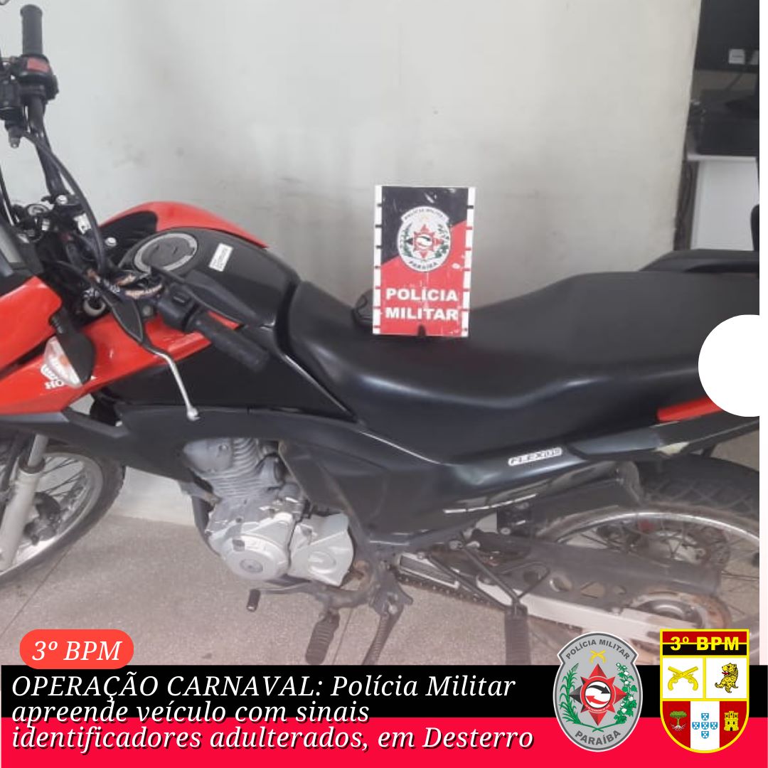 Operação Carnaval: Polícia Militar apreende veículo com sinais identificadores adulterados, em Desterro