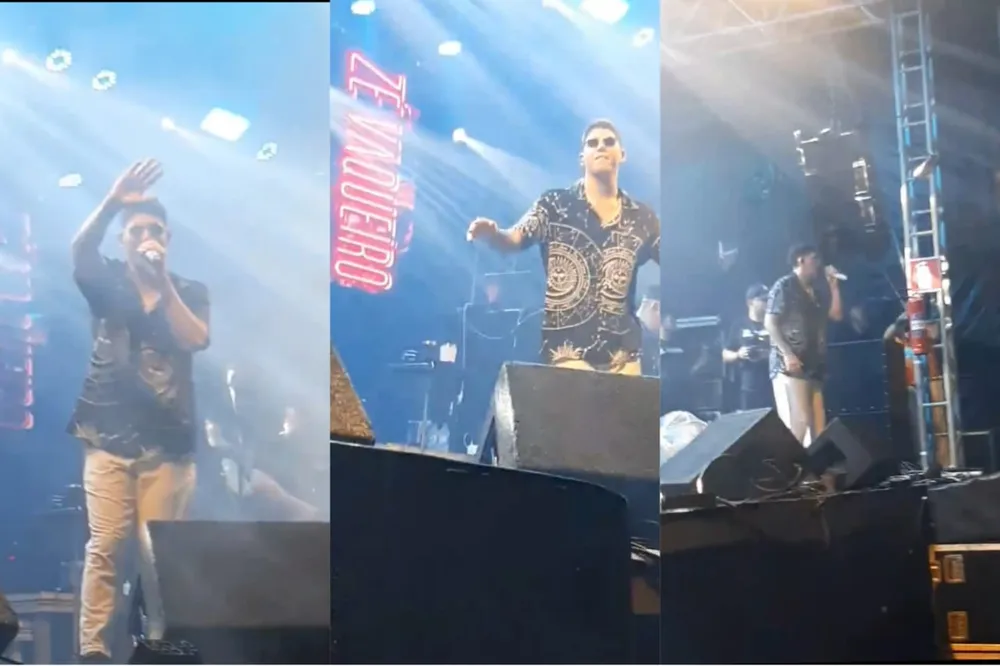 Show do cantor Zé Vaqueiro é interrompido após disparos de arma de fogo no carnaval de Beberibe, no Ceará. Veja vídeo