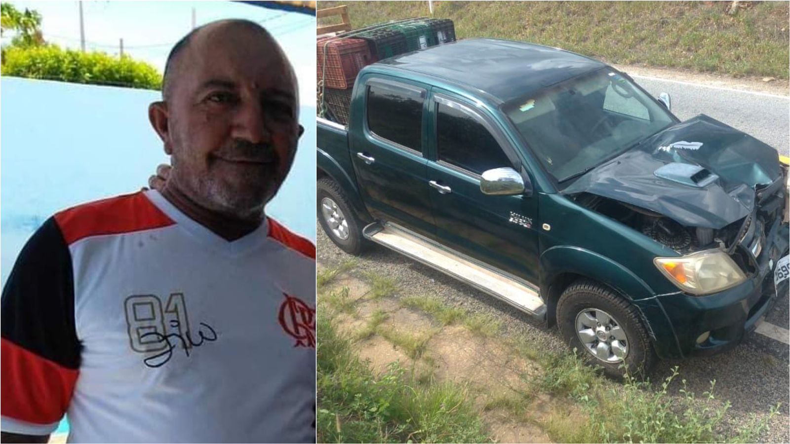 Acidente automobilístico tira a vida do senhor João Ferreira dos Santos, o popular Netinho do Trator, muito conhecido em Patos, na manhã deste domingo (19), no Vale do Piancó