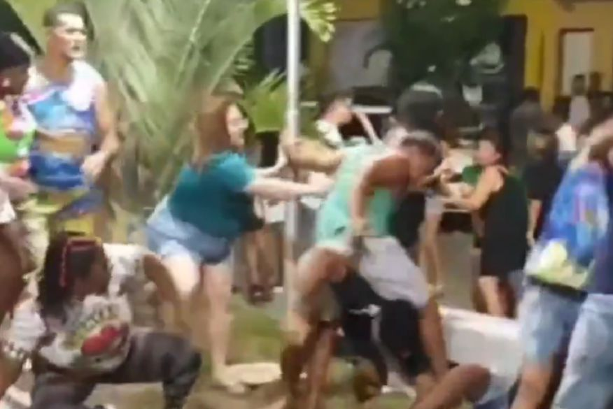 VÍDEO: Festa de carnaval acaba em pancadaria generalizada, na Paraíba