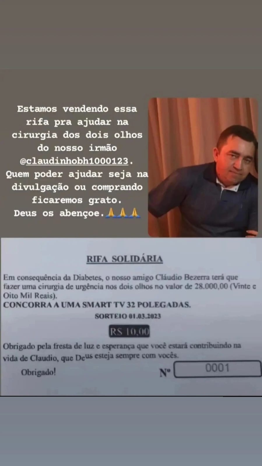 Patoense faz campanha para custear cirurgia nos olhos que custa R$ 28 mil. Veja como ajudar