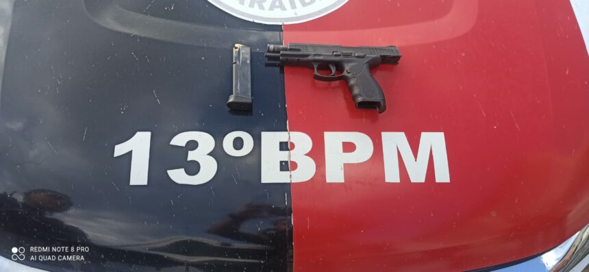 Operação Carnaval: Homem é preso com uma pistola ponto 40, no final da tarde desta terça-feira (21), em Itaporanga