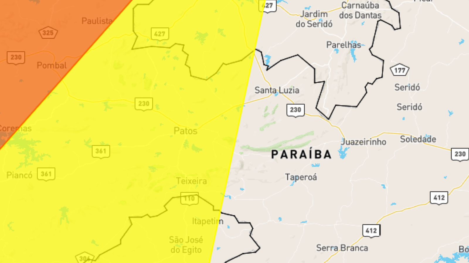 Defesa Civil de Patos alerta sobre previsão de chuvas intensas e com ventos fortes