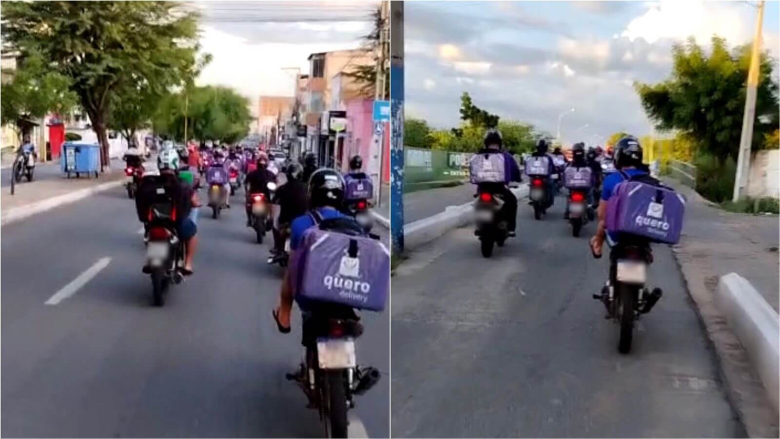 Após entregador ter açaí jogado em seu rosto, motoboys se reúnem e realizam manifestação em apoio ao jovem, na cidade de Patos. Veja vídeo