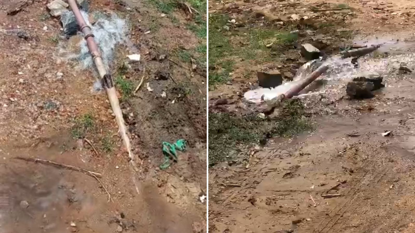 Moradores cobram conserto de cano estourado no bairro Noé Trajano, em Patos; Cagepa diz que enviou equipes