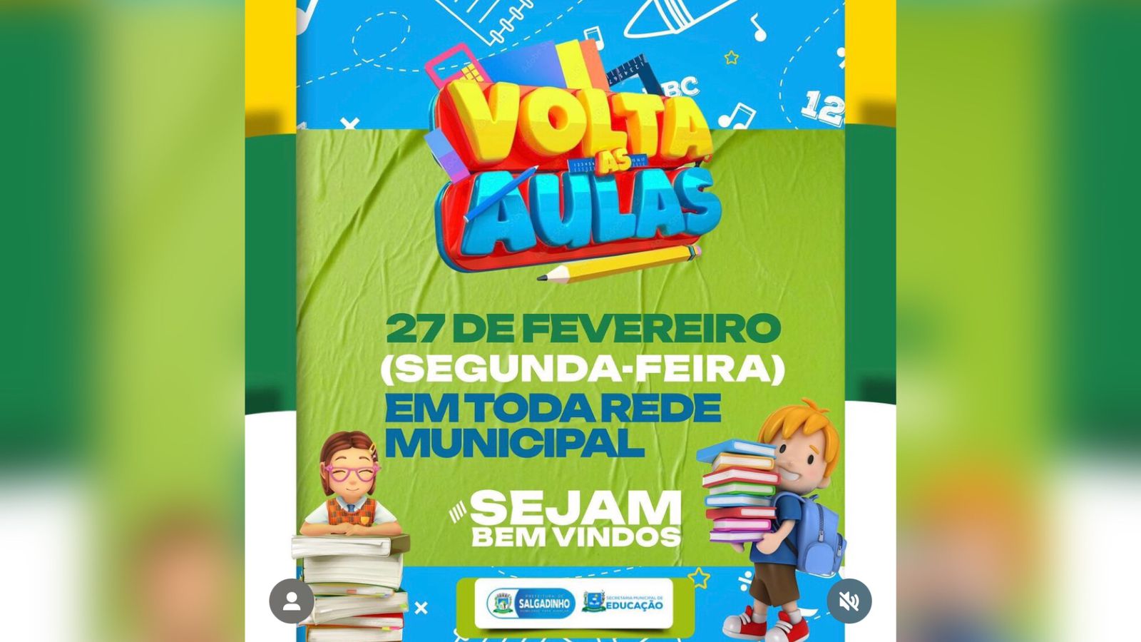 Aulas da Rede Municipal de Ensino de Salgadinho retornam nesta segunda-feira (27)