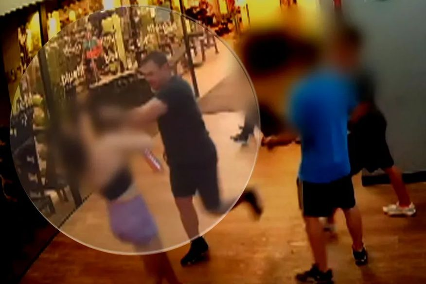 Policial militar dá soco no rosto de mulher em academia, em Goiânia. VÍDEO