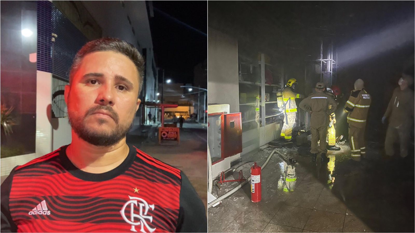Gerente do Cine Guedes fala sobre incêndio nas instalações do Shopping na noite deste sábado (04). VÍDEO