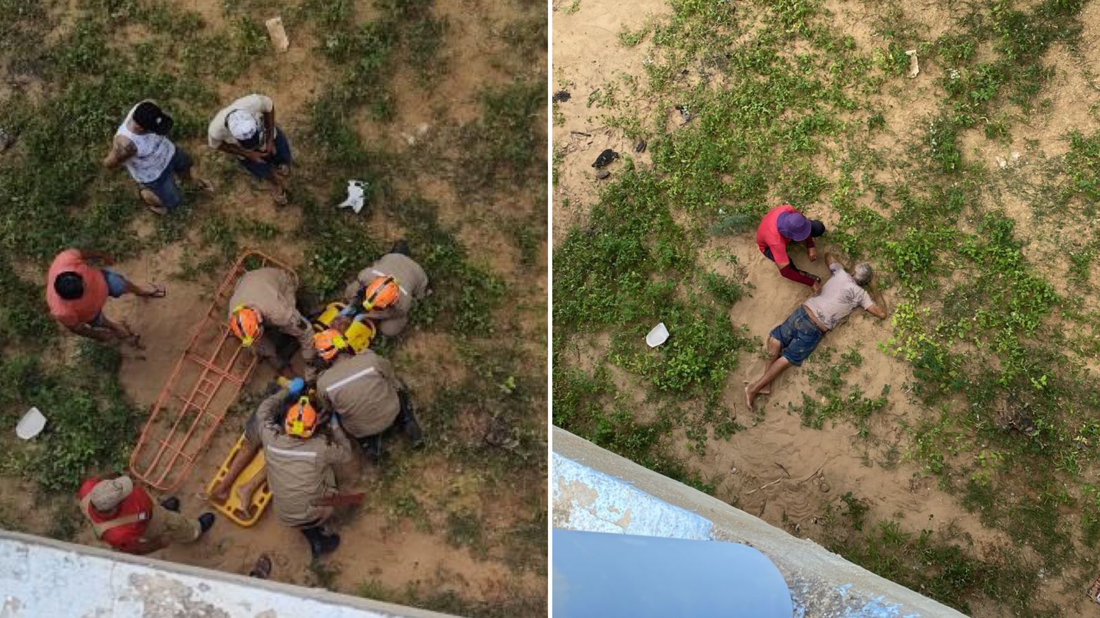 Idoso de 69 anos é resgatado pelo Corpo de Bombeiros após cair da Ponte do Jatobá, em Patos, na tarde deste sábado (11); Veja Vídeo