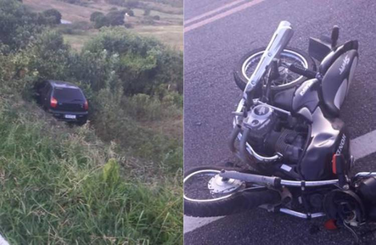 Mulher de 27 anos morre em grave colisão envolvendo carro e motocicleta na BR-434, em Uiraúna