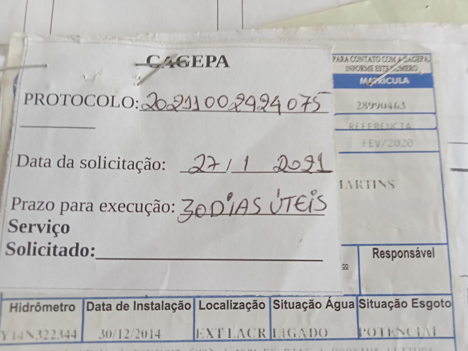 Morador do Loteamento Jardim Espinharas, no bairro Sete Casas, diz que tenta fazer ligação de água, mas Cagepa não quer realizar; Empresa se posiciona