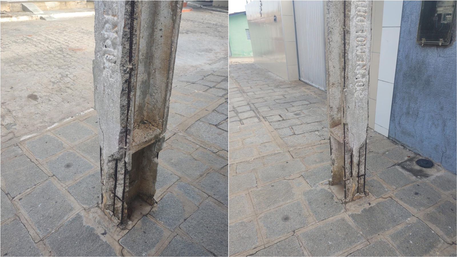 Moradores do bairro São Sebastião pedem que Energisa troque um poste prestes a cair e provocar um acidente. Veja