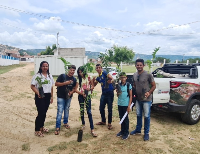 Secretaria de Agricultura realiza plantio de árvores em escolas de Passagem