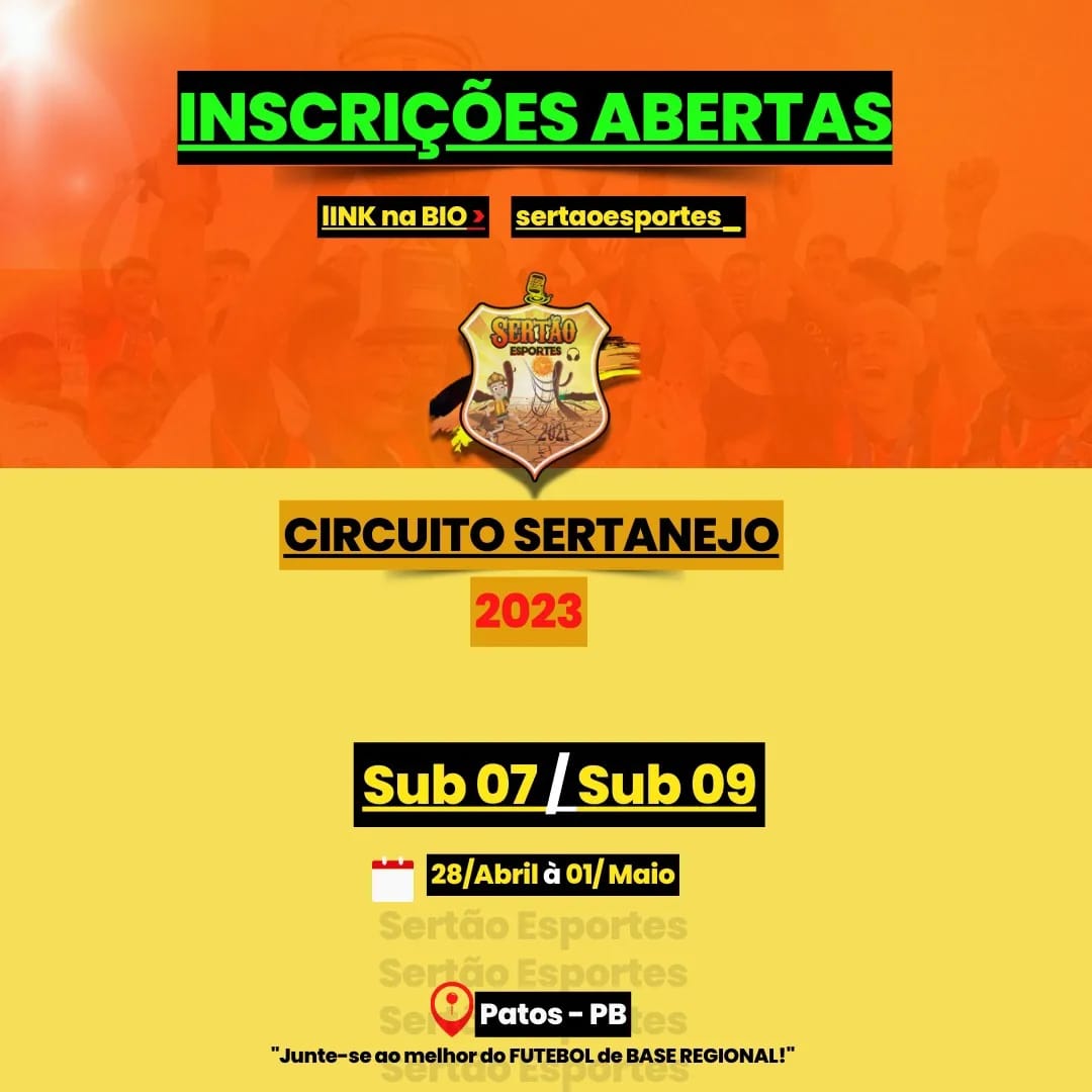 Circuito Sertanejo de Futebol que será realizado na cidade de Patos, abre inscrições