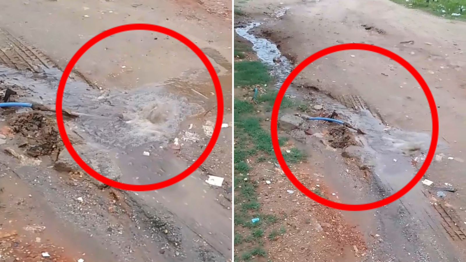 Moradora do bairro do Santa Clara, em Patos, cobra solução para cano de água potável que sempre é danificado por veículos; Cagepa diz que enviou equipes ao local