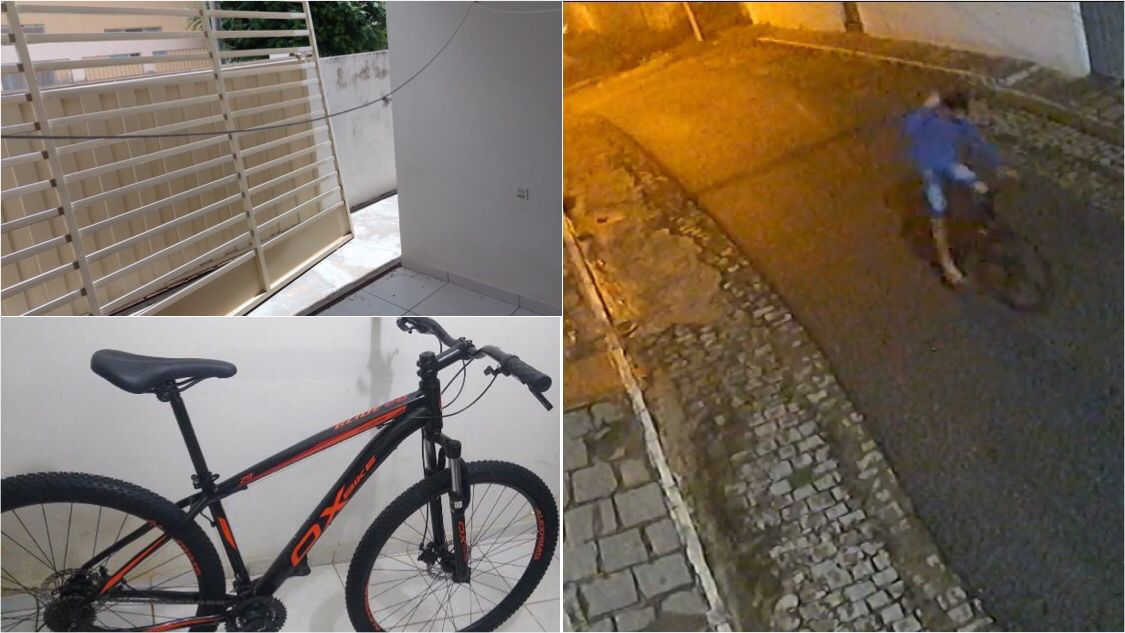 Em Patos, ladrão arromba portão e furta bicicleta de dentro de residência no Centro da cidade. VÍDEO