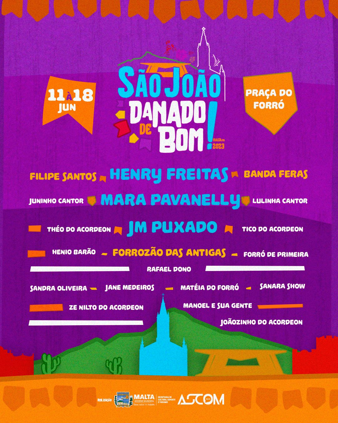 Prefeitura de Malta divulga o São João Danado de Bom 2023. Evento terá 8 dias de muito forró