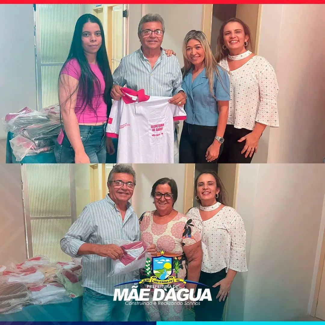 Prefeitura de Mãe d'Água disponibiliza novos uniformes para servidores da Saúde