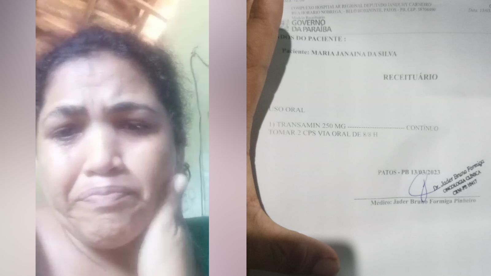 Em Patos, mulher com câncer no útero pede ajuda para custear tratamento; Veja como ajudar