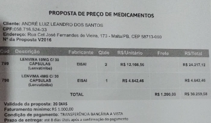 Família de Malta cria campanha para comprar medicamento para tratamento de câncer que custa R$ 31 mil e foi negado pela justiça. Veja como ajudar