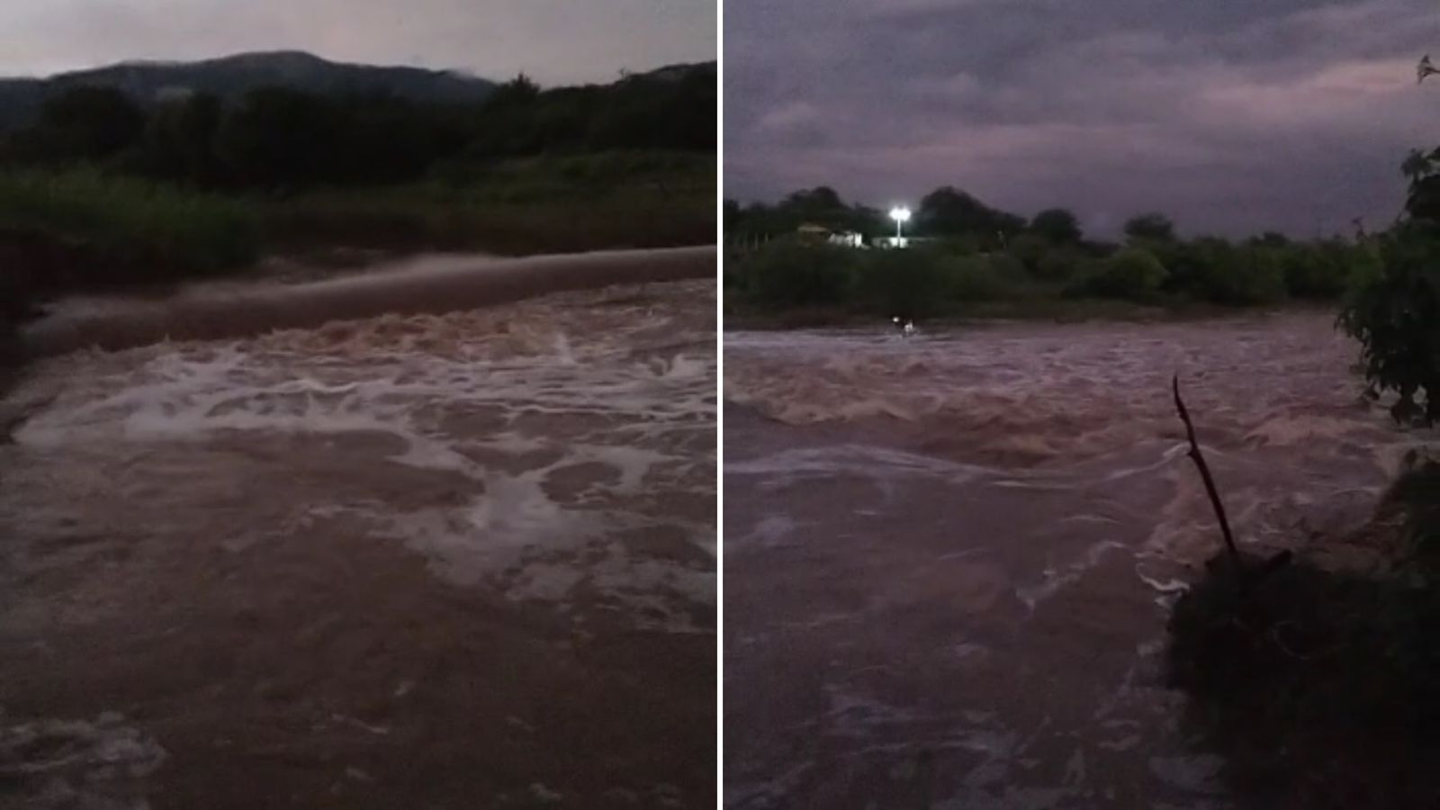Rio Farinha segue em cheia e levando água para a Barragem da Farinha, em Patos, após chuvas registradas nesta terça-feira (04); Veja vídeo