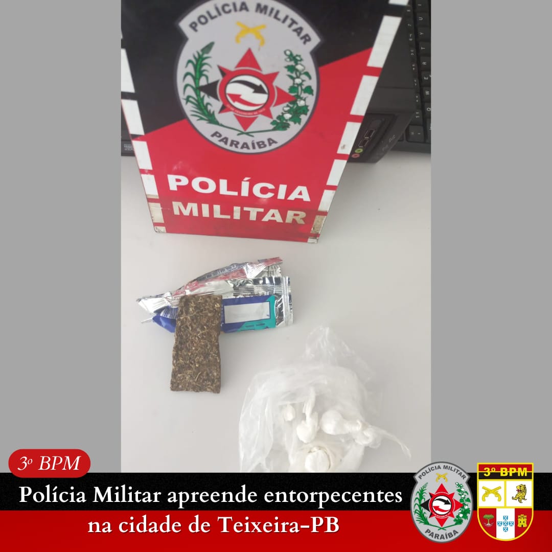 Polícia Militar apreende entorpecentes na cidade de Teixeira-PB, nesta terça-feira (04)